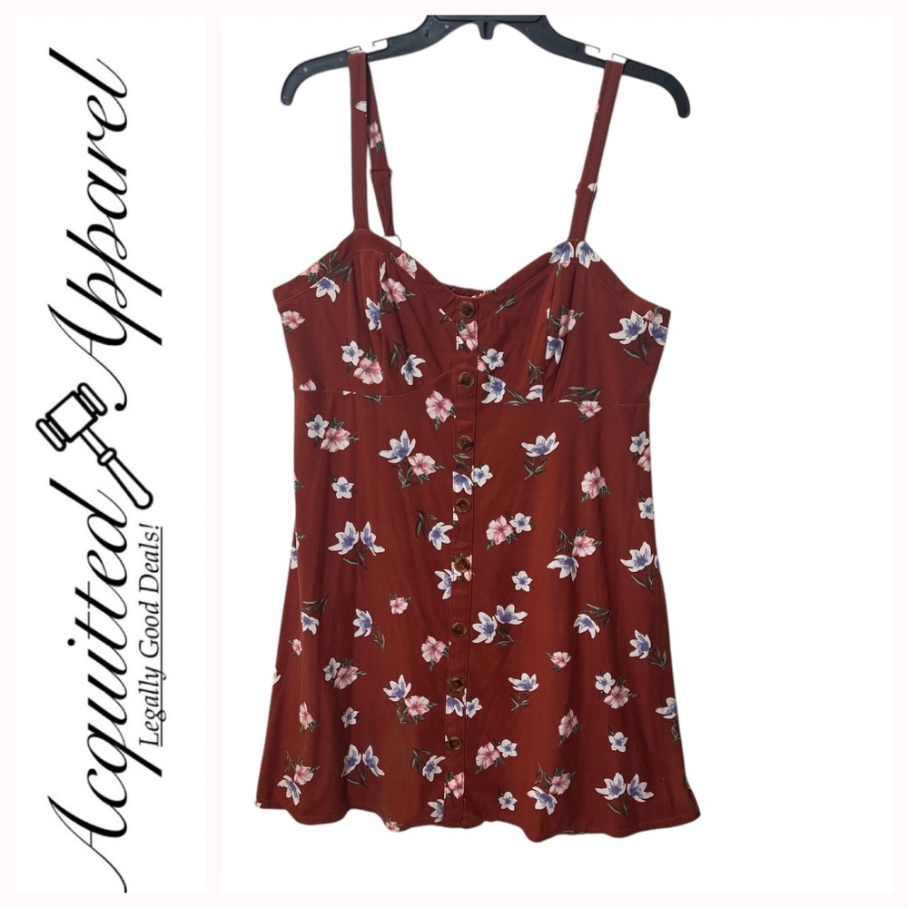 No Boundaries Spaghetti Strap Faux Button Down Front Mini Dress